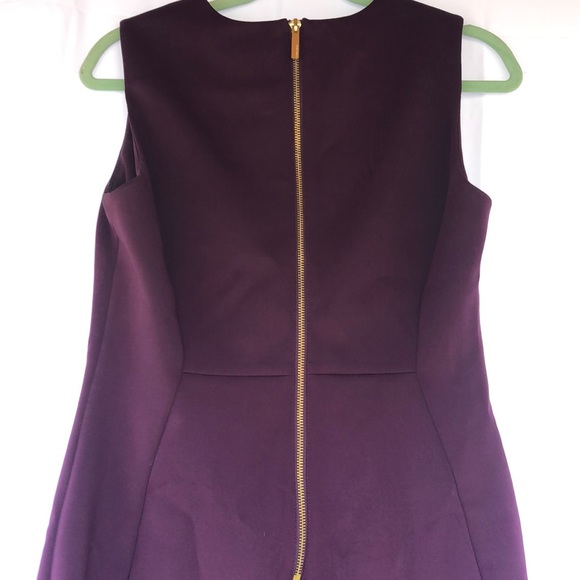 Calvin Klein Plum / Purple Dress with gold zipper - Picture 3 of 5
